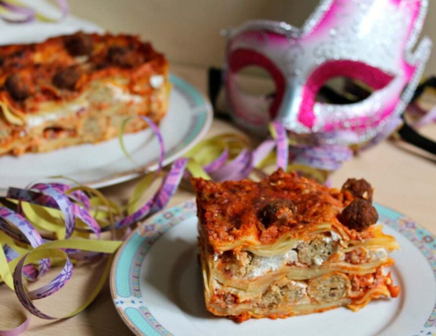 Lasagna e polpette Carnevale