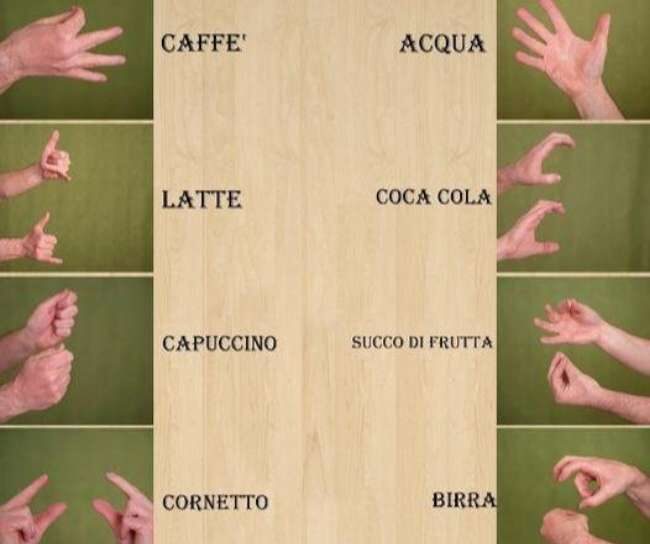 Linguaggio dei segni nel bar